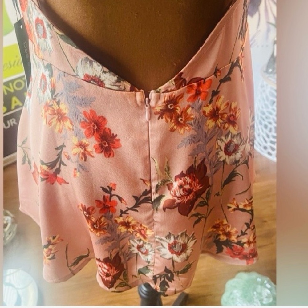 Doe & Rae Pink Floral Halter Blouse - Picture 4 of 4